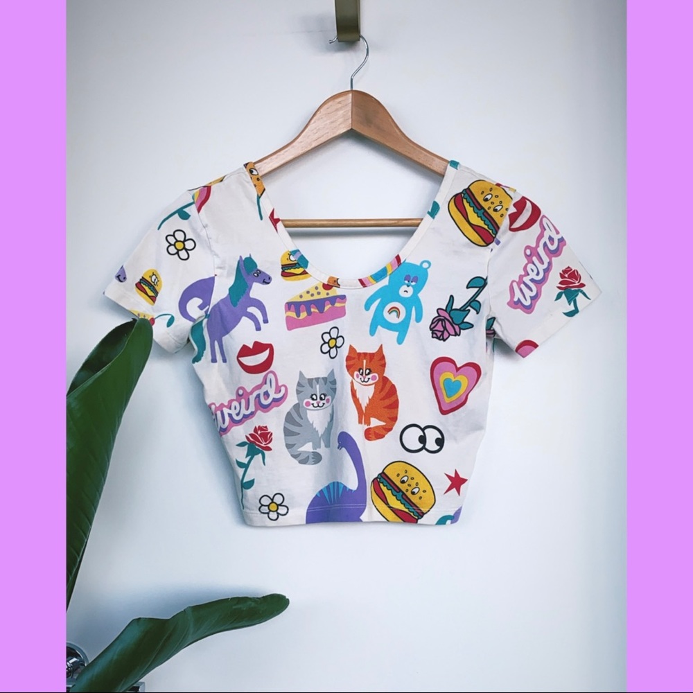 🌈 🍔 💕 lazy oaf x nasty gal collab crop🦄 👀🌹